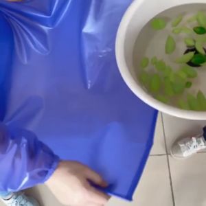 Waterproof PVC Super Long Double-Sided Apron 120x80cm Oil-Proof Apron Purple