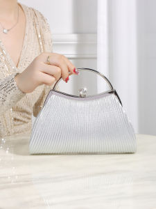 The gorgeous and luxurious 818 leather striped clutch and the trendy and elegant chain evening bag are suitable for wearing to t