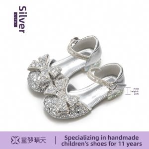 TONGMENGQINGTIAN | Sparkling Princess Heel Sandals for Girls