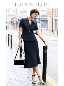 LadyS Elite | Summer New Style Womens Short Sleeve Suit Skirt Set Acetate