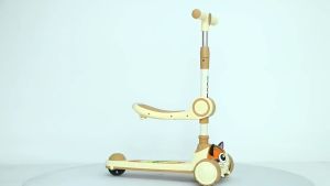 Skuter Anak 3 Roda dengan Lampu dan Musik Scooter Outdoor Indoor Anak Bisa Lipat