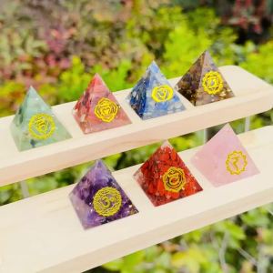 1 Bộ 3CM Tự Nhiên Pha Lê Chip Bộ Kim Tự Tháp Với Nhựa Nhỏ Giọt Tháp Năng Lượng Pha Lê Trang Trí Nhà Vật Trang Trí Phong Thủy Ngày Lễ Quà Tặng