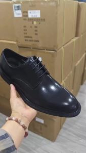 Mens Genuine Cowhide Leather Oxford Shoes Derby Dress Shoes for Business And Wedding