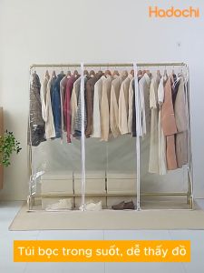 Túi Bọc Quần Áo Chống Bụi Vỏ Bọc Cây Phơi Quần Áo Vệ Sinh Trong Suốt