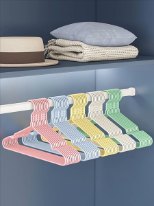 LALA Ten-pack Clothes-rack Coat Hanger Thicken Bold Non-deforming Balcony Clothes Rack Adult Seamless Drying Rack Household Hanging Clothes