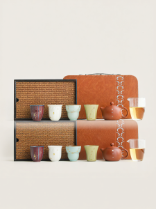 JIXIANSHENG | Heritage Jidings Five Great Kilns Purple Clay Tea Set Portable