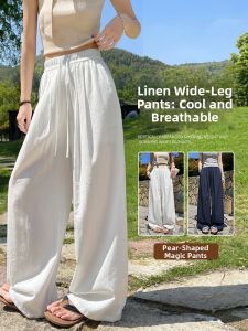 XINGJUSHE | White Vintage Linen Trousers Lightweight Sun Protection