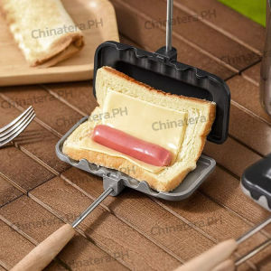 [Fast Delivery] Double-Sided Sandwich Pan Non-Stick Foldable Grill Frying Pan for Bread Toast Breakfast Machine Pancake Maker