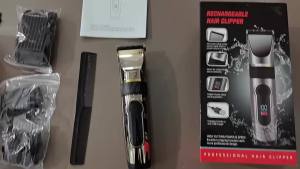 Tông Đơ Cắt Tóc Chuyên Nghiệp Cho Nam Với Lưỡi Dao Bằng Gốm Sứ USB Sạc Tóc Màn Hình Hiển Thị LED Sạc Nhanh Máy Cắt Tóc