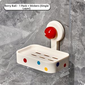 AIJIADA | Suction Wall-mounted Soap Dish No-drilling Water-draining Soap Box