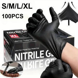 10-100PCS Gloves Black Washing Tableware Disposible Latex Free PVC Glove Car Industry Pet Care Kitchen Gloves for Cooking