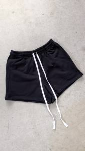 Nhập LAZFASHION88 giảm 20% đơn 149k - Quần Short Nỉ DAPPERANDMORE Embroidered Logo Thêu Logo 100% Cotton 450GSM - Black