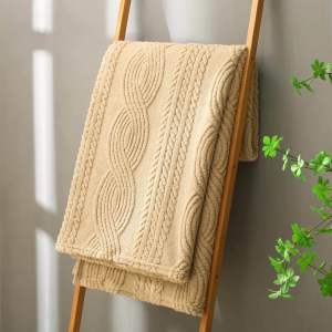 BIG STRIPES & BRAID VELVET FLEECE BLANKET (Fluffy Blanket) Double 150*200cm Queen 180*200cm & King 200*230cm