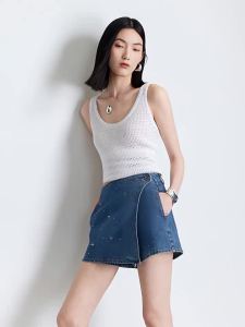 Vero Moda | Summer and Autumn New Diamond Studded Pouch Denim Short Skirt