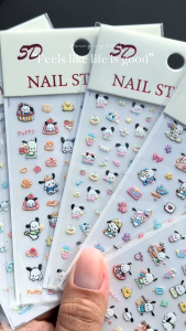 Kids Nail Sticker | Pochacco Style | Cute Sanrio-Inspired Nail Art | Soft Pastel Design | Easy & Safe
