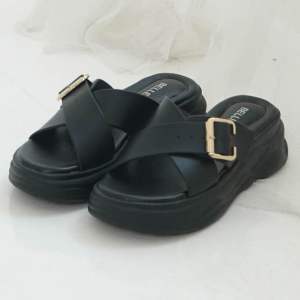 BELLEZA NALA Sandal Wanita Platform Silang Hak Tinggi Sedang 5cm Ringan Bahan Karet Lentur Sendal Cewek Wedges Beleza Sol 5 cm Sandals Bellezza Kekinian Terbaru Shoes Mall Official Store
