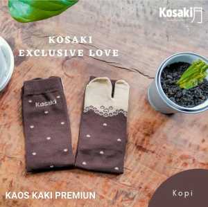 KOSAKI EXCLUSIVE LOVE Kaos Kaki Muslimah Kaos Kaki Jempol Motif Timbul Dobel Tumit Dobel Nylon Kaos Kaki Premium - COKLAT TUA/KOPI