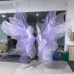 Dreamy Purple Butterfly Wings Stage Decoration Fabric Elegantly Designed Background Material for Weddings And Professional Scenes