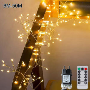 6M-50M Cluster Firecracker String Lights Fairy Christmas Light Garland LED For Wedding Party New Year Christmas Tree Decor Lamps