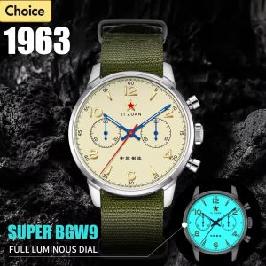 TOPHILL 40mm BGW9 ST1901 Pilot Chronograph Watch Seagull Movement Sapphire 1963 Mechanical Watches Men TL025G