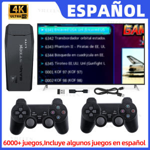 [Spanish Version] M8ES Video Game Consola 4K TV Game Stick with 6000 Games For SFC MAME PS1 Juegos Retro Game Console Kid Gift