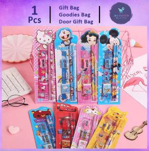 Stationary Box Set 5 in 1 Goodie Children School Student Birthday Party Gift (120) 5 In 1 Stationary Set Goodie Children School Student Birthday Party Gift Goodie Pencil Eraser Ruler Sharpener Portable Goodies Small Cartoon Gift Packaging Bag 礼物袋礼品袋购物袋