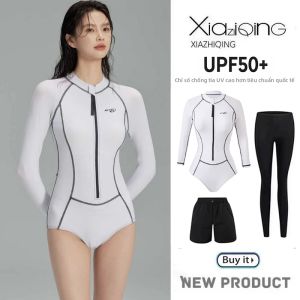 XIAZHIQING | Đồ bơi liền thân dài tay chống UV nhanh khô cho nữ