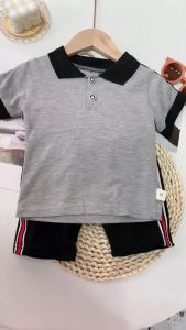 clothing sets for children comfortable polo shirt solid color baby boy short-sleeved + shorts clothes suits outdoors summer