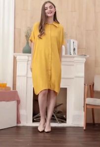 Lula Dress Baju Daster Homedress Kerah Tunik Pakaian Terbaru Wanita Busui Full Kancing Depan Model Dres Kemeja Kerah Korea Murah Ibu Menyusui Katun Mikro