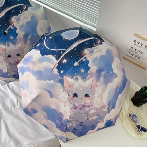 Cat folding umbrella UV resistant automatic/manual umbrella Sunscreen portable sun umbrella for children