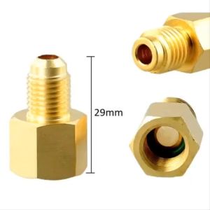 1 Đầu nối nhanh chuyển đổi van điều hòa xe hơi ô tô R134a R12 bằng đồng
