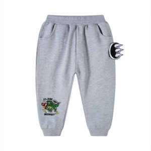 Pure Cotton Dinosaur Patterned Kids Sports Pants Casual Loose Fit Long Trousers for Boys Spring Autumn Seasonal Wear