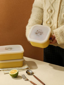 Blue Lotus Platinum Silicone Food Grade Lunch Box Microwave Safe Portable Freshness Preservation Fruit Box Lightweight Dinnerware