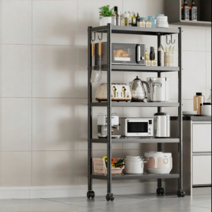 Mobile No-drilling Microwave Shelf Multi-layer Storage Rack
