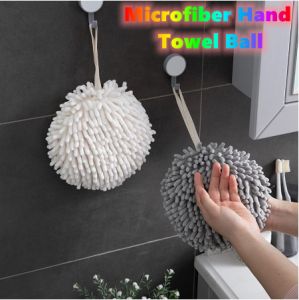 Microfiber Hand Towel Kitchen Hanging Towel Ball Good Absorbent Tuala Tangan Bathroom Toilet Quick Drying