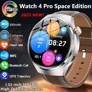 2025 New Watch 4 Pro Upgrade GPS NFC Mens Smartwatch 360*360 AMOLED HD Bluetooth Call Waterproof Smart Watch