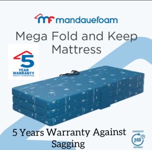 Mandaue Foam Mega Fold and Keep Mattress - High Density Space-Saving Bed - 5 Years Warranty