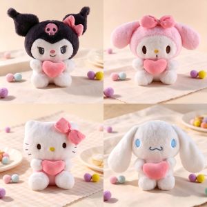 Sanrio | 22cm Sanrio Stuffed Plush Doll Hello Kitty Kuromi My Melody Cinnamoroll Soft Pillow Toy Cartoon Plush Ornament Girls Children