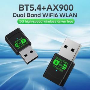 AX900 USB WiFi 6 Bluetooth 5.4 Bộ Chuyển Đổi Băng Tần Kép 2.4G & 5GHz Bộ Thu Mạng Không Dây Trình Điều Khiển Miễn Phí Cho Windows 10/11 900Mbps 2in1 Dongle