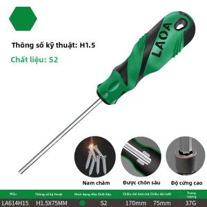 LAOA 1 Đầu Vít Hình Cầu Lục Giác Đầu Dẹt Có Từ Tính S2 58HRC Tay Cầm Chống Trượt Bằng Thép Hợp Kim Để Sử Dụng Bền Bỉ