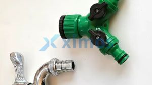 Xximos 3/4 Hose To Faucet Connector 2 Way Garden Hose Splitter Garden Tool Quick Turn Off Tap