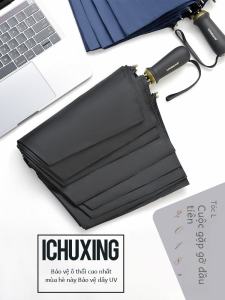 Leodauknow Đức Hướng Dẫn Sử Dụng Lớn Ô Chống Gió Gấp Ba Lần Sinh Viên Cặp Đôi Người Đôi Tại Nhà Sử Dụng Hàng Ngày Dụng Cụ Đi Mưa Màu Sắc Tinh Khiết