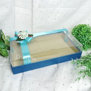 Box Parcel Lebaran Tutup Mika 30x20CM + Pita Bunga | Box Hampers Lebaran - B.MAKANAN