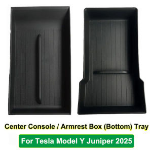 Hộp Đựng Kính Mắt Hộp Để Đồ Tỳ Tay Khay Hình Chữ Nhật Bằng silicon/ABS Cho Tesla Model Y Juniper 2025+ & Model 3 Highland 2024
