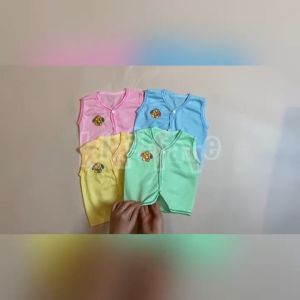 Setelan Baju Bayi Perempuan Laki 0-12 Bulan 4 Warna Sablon Lengan Buntung LOLI (YS13)