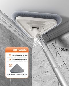 Triangle Extendable Mop Cleaning Tool Ceiling Household Wall Cleaning Wall Tile Dusting Tool Manual Iron Rod Squeegee Mop