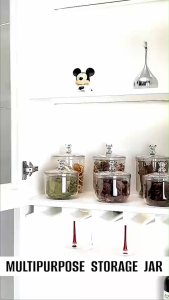 Happihaus Clear Airtight Container Food Storage Leak Proof Canister with Lid Coffee Bean Candy Jar