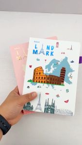 A5 Notebook Notage Hard Cover Plain Diary Planner Landmark Travel Notebook Student journal with Pen Holder