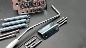 Electric Guitar Tremolo Bridge Set Black Silver for Fender Strat Squier Electric Guitar Replacement