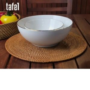 INDO KERAMIK Mangkok Putih Lis Emas HORECA 14 cm